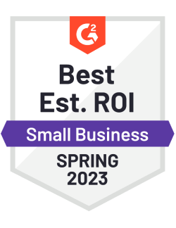 G2 Best Estimated ROI Small Business Spring 2023