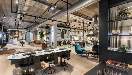 Styling stations and seating inside Hershesons Fitzrovia
