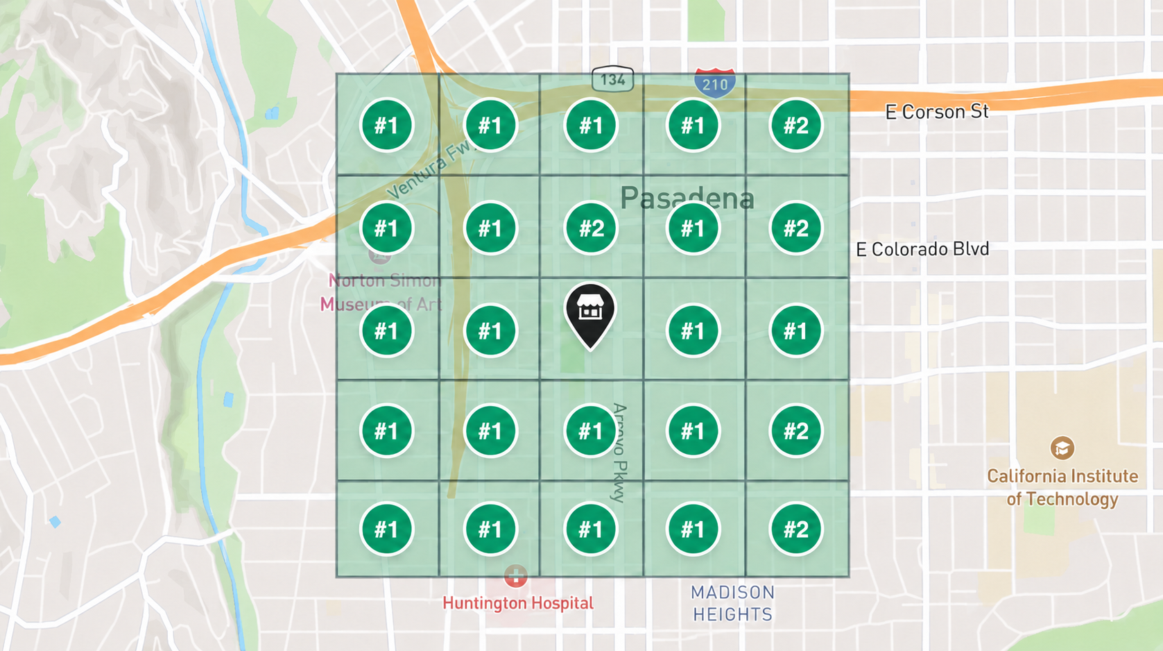 Follow-up Google Maps local rank tracking heatmap